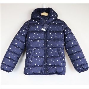 NEW Gap Kids Star Sherpa Hood Puffer Jacket XXL